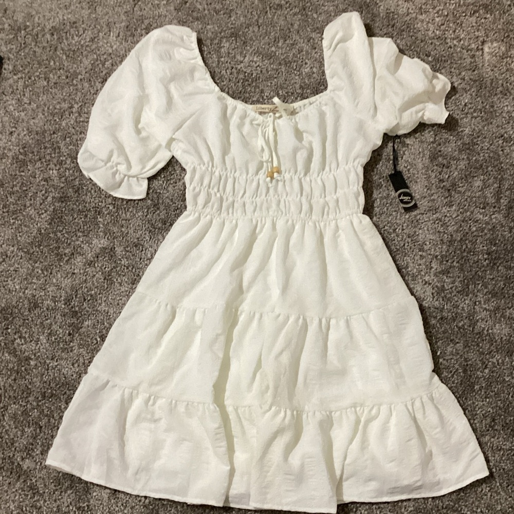 Liberty Love White Puff Sleeve Dress